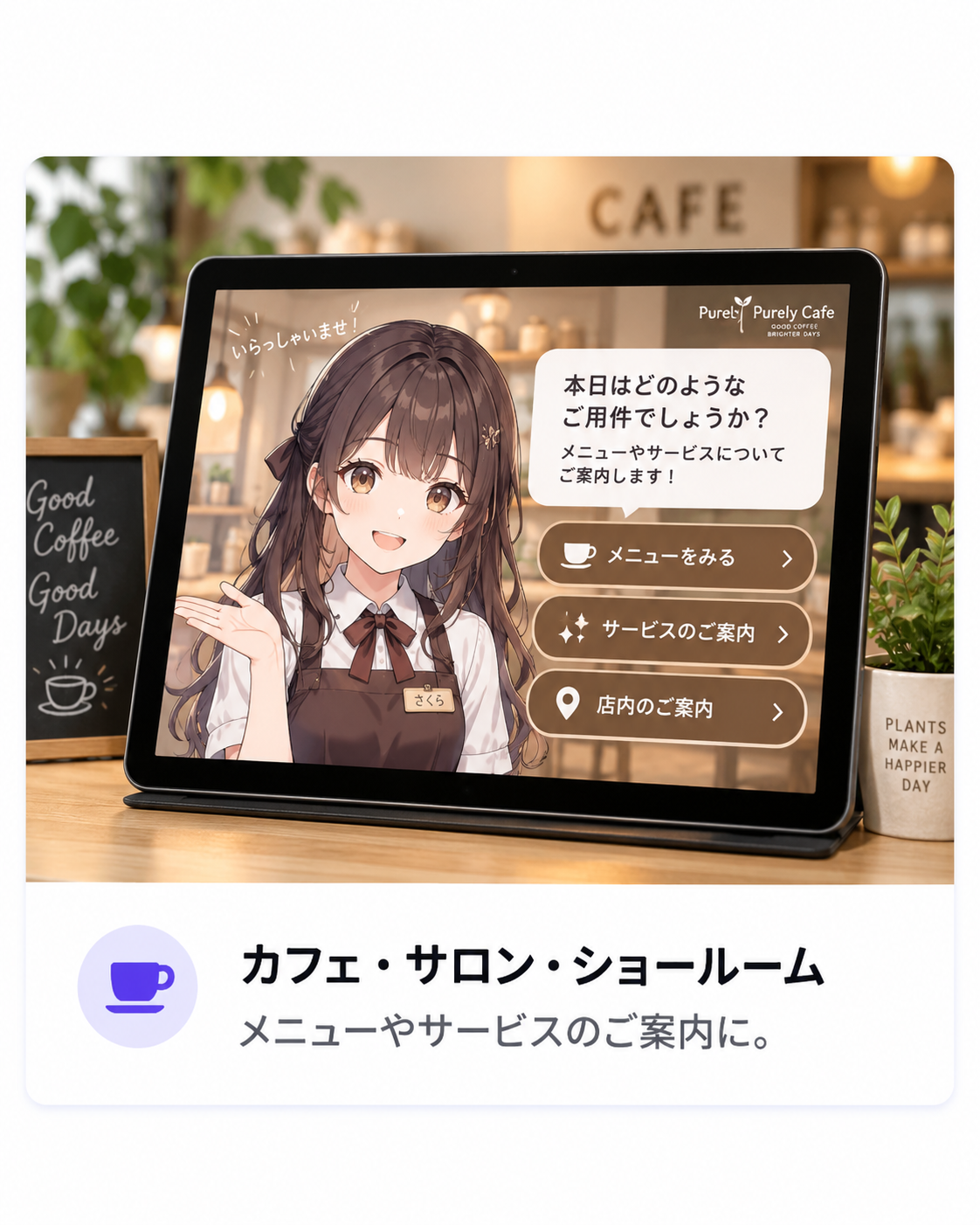 カフェ・サロン・ショールームでのノアブレイン導入イメージ